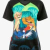 Cherokee Tooniforms Too Funny Simba And Nala Women's 2-Pocket STRETCH V-Neck Print Scrub Top -Fashion Clothing CK627LKFU 100423 1