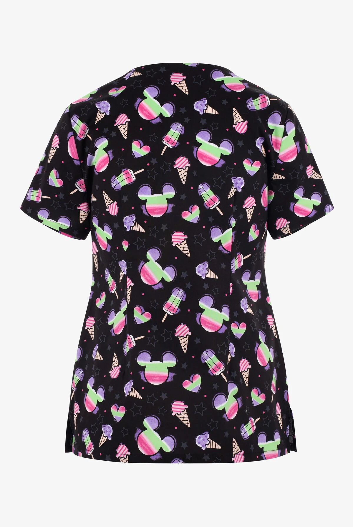 Cherokee UA Exclusive Tooniforms Disney's Mickey Ice Cream Women's 2-Pocket STRETCH V-Neck Print Scrub Top 4 Cherokee UA Exclusive Tooniforms Disney's Mickey Ice Cream Women's 2-Pocket STRETCH V-Neck Print Scrub Top - Image 2