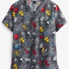 Cherokee Tooniforms Gang Of Six Disney Unisex 4-Pocket STRETCH V-Neck Print Scrub Top -Fashion Clothing CK687MKIX 100423 1