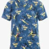 Cherokee Tooniforms Disney's Peter Pan Come With Me Unisex 2-Pocket STRETCH V-Neck Print Scrub Top -Fashion Clothing CK728PEOM 1