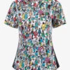 Cherokee Tooniforms Where's Waldo? Women's 2-Pocket STRETCH V-Neck Print Scrub Top -Fashion Clothing CK764LDWW 1