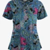 UA Butter-Soft STRETCH Layered Paisley Turquoise Women's 4-Pocket Crisscross Printed Scrub Top 1 UA Butter-Soft STRETCH Layered Paisley Turquoise Women's 4-Pocket Crisscross Printed Scrub Top -Fashion Clothing CS756LPTQ 092823 1