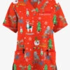 Butter-Soft Originals Christmas Hanukkah Kwanzaa 2-Pocket Classic Fit V-Neck Printed Scrub Top -Fashion Clothing H1162CWFR 092823 1