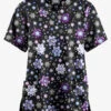 Butter-Soft Originals Winter Nights Black Printed Women's 2-Pocket Classic Fit V-Neck Scrub Top -Fashion Clothing H1162WNBL 092823 1