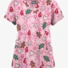 Butter-Soft Originals Baking For Santa Blush Women's 6-Pocket Scallop Neck Printed Scrub Top -Fashion Clothing H1194BSBS 092823 1