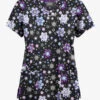 Butter-Soft Originals Winter Nights Black Printed Women's 6-Pocket Scallop Neck Scrub Top -Fashion Clothing H1194WNBL 092823 1