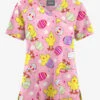 Butter-Soft Originals Easter Blush Women's 3-Pocket Mock Wrap Raglan Sleeve Printed Scrub Top -Fashion Clothing H1266EMBS 1