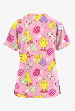 Butter-Soft Originals Easter Blush Women's 3-Pocket Mock Wrap Raglan Sleeve Printed Scrub Top 5 Butter-Soft Originals Easter Blush Women's 3-Pocket Mock Wrap Raglan Sleeve Printed Scrub Top -Fashion Clothing H1266EMBS 2