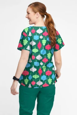 Butter-Soft Festive Ornaments Hunter Women’s 4-Pocket V Notch-Neck Print Scrub Top 7 Butter-Soft Festive Ornaments Hunter Women’s 4-Pocket V Notch-Neck Print Scrub Top -Fashion Clothing H1531FOHT 3