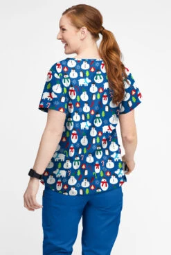 Butter-Soft North Pole Party Royal Women’s 4-Pocket V Notch-Neck Print Scrub Top 7 Butter-Soft North Pole Party Royal Women’s 4-Pocket V Notch-Neck Print Scrub Top -Fashion Clothing H1531NPRL 3
