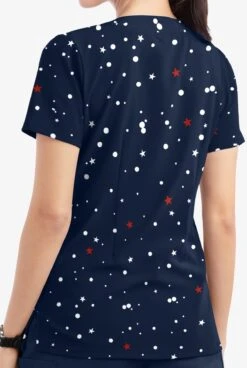Butter-Soft Christmas Morning Navy Women's 2-Pocket Scallop Neck Print Scrub Top 7 Butter-Soft Christmas Morning Navy Women's 2-Pocket Scallop Neck Print Scrub Top -Fashion Clothing H197MCS 3