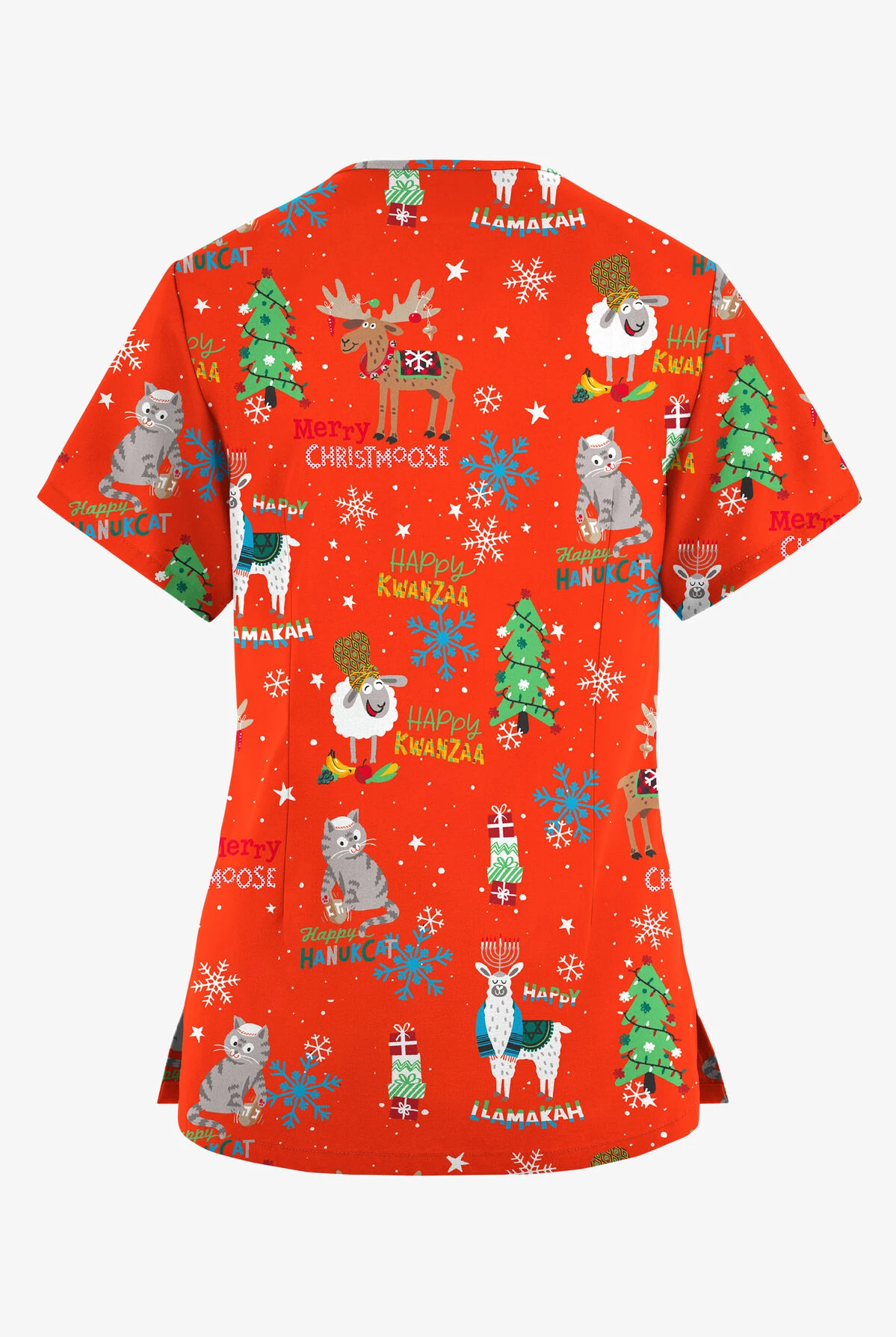 Butter-Soft Originals Chrismahanvk Wanzakah Women's 4-Pocket Rounded V-Neck Printed Scrub Top 4 Butter-Soft Originals Chrismahanvk Wanzakah Women's 4-Pocket Rounded V-Neck Printed Scrub Top - Image 2