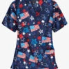 UA Best Buy Celebration Time Navy Women's 3-Pocket V-Neck Print Scrub Top 1 UA Best Buy Celebration Time Navy Women's 3-Pocket V-Neck Print Scrub Top -Fashion Clothing H61NTC 1
