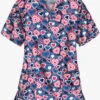 UA Lota' Love Royal Women's 3-Pocket V-Neck Print Scrub Top 2 UA Lota' Love Royal Women's 3-Pocket V-Neck Print Scrub Top -Fashion Clothing H61RAL 1