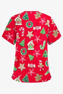 Butter-Soft Santa's Cookies Red Women's 3-Pocket V-Neck Print Scrub Top 5 Butter-Soft Santa's Cookies Red Women's 3-Pocket V-Neck Print Scrub Top -Fashion Clothing H61SCR 2