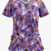 Butter-Soft Halloween Spell Purple Glow Women's 3-Pocket Criss Cross Print Scrub Top 1 Butter-Soft Halloween Spell Purple Glow Women's 3-Pocket Criss Cross Print Scrub Top -Fashion Clothing H626HSPG 1
