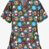 Butter-Soft Christmas Stickers Pewter Women's 2-Pocket Relaxed Fit V-Neck Print Scrub Top 2 Butter-Soft Christmas Stickers Pewter Women's 2-Pocket Relaxed Fit V-Neck Print Scrub Top -Fashion Clothing H62CSPW 1