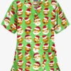 Butter-Soft X-Mas Emojis Grass Green Women's 2-Pocket Relaxed Fit V-Neck Print Scrub Top 1 Butter-Soft X-Mas Emojis Grass Green Women's 2-Pocket Relaxed Fit V-Neck Print Scrub Top -Fashion Clothing H62XEGG 1