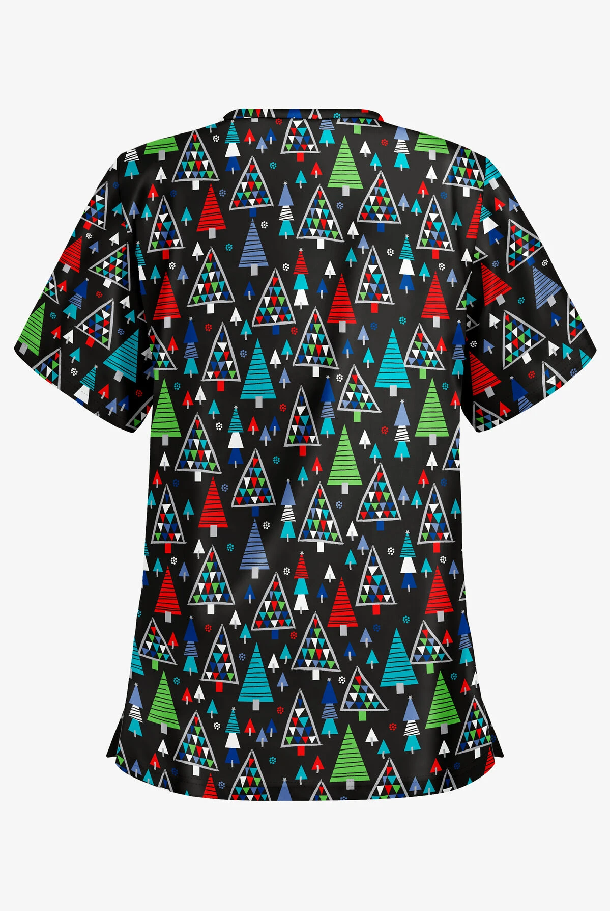 Butter-Soft X-Mas Park Women's 2-Pocket Relaxed Fit V-Neck Print Scrub Top 4 Butter-Soft X-Mas Park Women's 2-Pocket Relaxed Fit V-Neck Print Scrub Top - Image 2