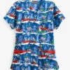 Butter-Soft Traveling With Santa Royal Women's 5-Pocket Rounded V-Neck Print Scrub Top 2 Butter-Soft Traveling With Santa Royal Women's 5-Pocket Rounded V-Neck Print Scrub Top -Fashion Clothing H638TWR 1
