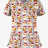 Butter-Soft X-Mas Emojis Silver Women's 5-Pocket Rounded V-Neck Print Scrub Top 2 Butter-Soft X-Mas Emojis Silver Women's 5-Pocket Rounded V-Neck Print Scrub Top -Fashion Clothing H638XESL 1