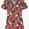 Butter-Soft Christmas Frost Red Women's 4-Pocket Princess Seam Print Scrub Top 2 Butter-Soft Christmas Frost Red Women's 4-Pocket Princess Seam Print Scrub Top -Fashion Clothing H864CRR 1
