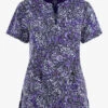 Healing Hands Wild Harmony Abstract Women's 3-Pocket STRETCH Zip Neck Print Scrub Top 2 Healing Hands Wild Harmony Abstract Women's 3-Pocket STRETCH Zip Neck Print Scrub Top -Fashion Clothing HE2271WIH 1
