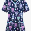 UA Butter-Soft STRETCH Christmas Kitties Navy Women's V-Neck 3 Pocket Print Scrub Top 1 UA Butter-Soft STRETCH Christmas Kitties Navy Women's V-Neck 3 Pocket Print Scrub Top -Fashion Clothing HTS5542CKNV 092223 1
