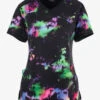 Cherokee Infinity Color-blur Texture Tie Dye Women's 3-Pocket STRETCH Mock Wrap Print Scrub Top -Fashion Clothing IN608CLBT 100423 1