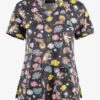 Koi Basics Toof Fairy Cats Women's 2-Pocket STRETCH V-Neck Print Scrub Top -Fashion Clothing K384TFY 1