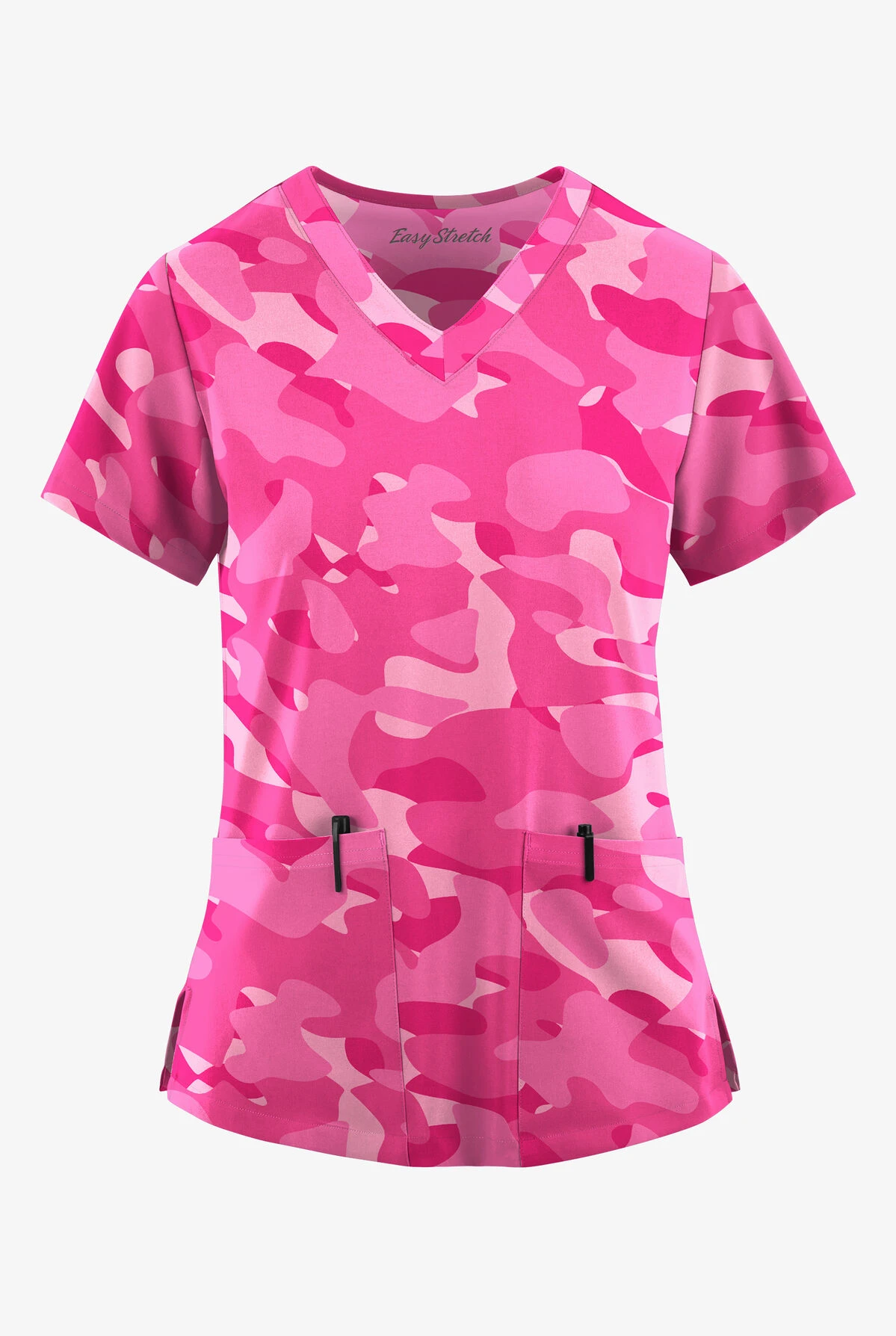 Easy Stretch By Butter-Soft Cloud Camo Flirt Women's 2-Pocket Mitered V-Neck Printed Scrub Top 3 Easy Stretch By Butter-Soft Cloud Camo Flirt Women's 2-Pocket Mitered V-Neck Printed Scrub Top