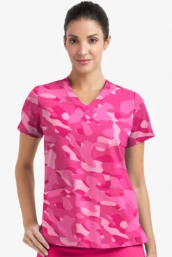 Easy Stretch By Butter-Soft Cloud Camo Flirt Women's 2-Pocket Mitered V-Neck Printed Scrub Top 6 Easy Stretch By Butter-Soft Cloud Camo Flirt Women's 2-Pocket Mitered V-Neck Printed Scrub Top -Fashion Clothing PBU434CCFL 2