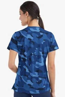 Easy Stretch By Butter-Soft Cloud Camo Navy Women's 2-Pocket Mitered V-Neck Printed Scrub Top 7 Easy Stretch By Butter-Soft Cloud Camo Navy Women's 2-Pocket Mitered V-Neck Printed Scrub Top -Fashion Clothing PBU434CCNV 3