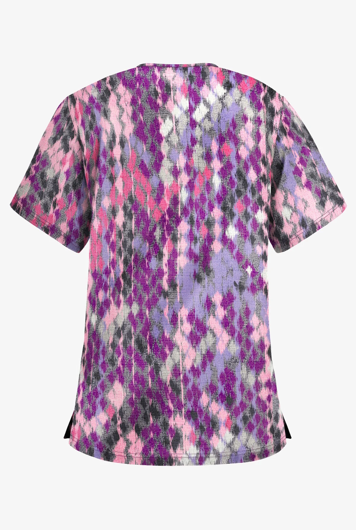 UA Best Buy Antik Ikat Eggplant Women's 3-Pocket V-Neck Print Scrub Top 4 UA Best Buy Antik Ikat Eggplant Women's 3-Pocket V-Neck Print Scrub Top - Image 2