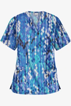 UA Best Buy Antik Ikat Royal Women's 3-Pocket V-Neck Print Scrub Top