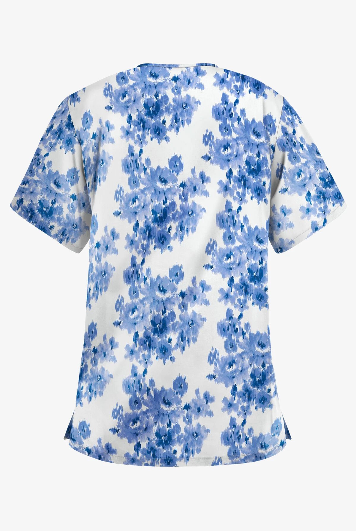 UA Best Buy Brocade Floral White Printed Women's 3-Pocket V-Neck Scrub Top 4 UA Best Buy Brocade Floral White Printed Women's 3-Pocket V-Neck Scrub Top - Image 2