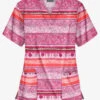 Butter-Soft Delhi Stripe Red Women's 3-Pocket V-Neck Print Scrub Top 1 Butter-Soft Delhi Stripe Red Women's 3-Pocket V-Neck Print Scrub Top -Fashion Clothing PC61DER 1