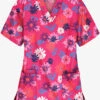 UA Best Buy Floral Beauty Fuchsia Women's 3-Pocket V-Neck Print Scrub Top 2 UA Best Buy Floral Beauty Fuchsia Women's 3-Pocket V-Neck Print Scrub Top -Fashion Clothing PC61FUY 1
