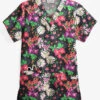 UA Garden Paradise Black Printed Women's 3-Pocket V-Neck Scrub Top 2 UA Garden Paradise Black Printed Women's 3-Pocket V-Neck Scrub Top -Fashion Clothing PC61GNP 1