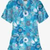 Butter-Soft Kiev Floral Turquoise Women's 3-Pocket V-Neck Printed Scrub Top 1 Butter-Soft Kiev Floral Turquoise Women's 3-Pocket V-Neck Printed Scrub Top -Fashion Clothing PC61KFT 1