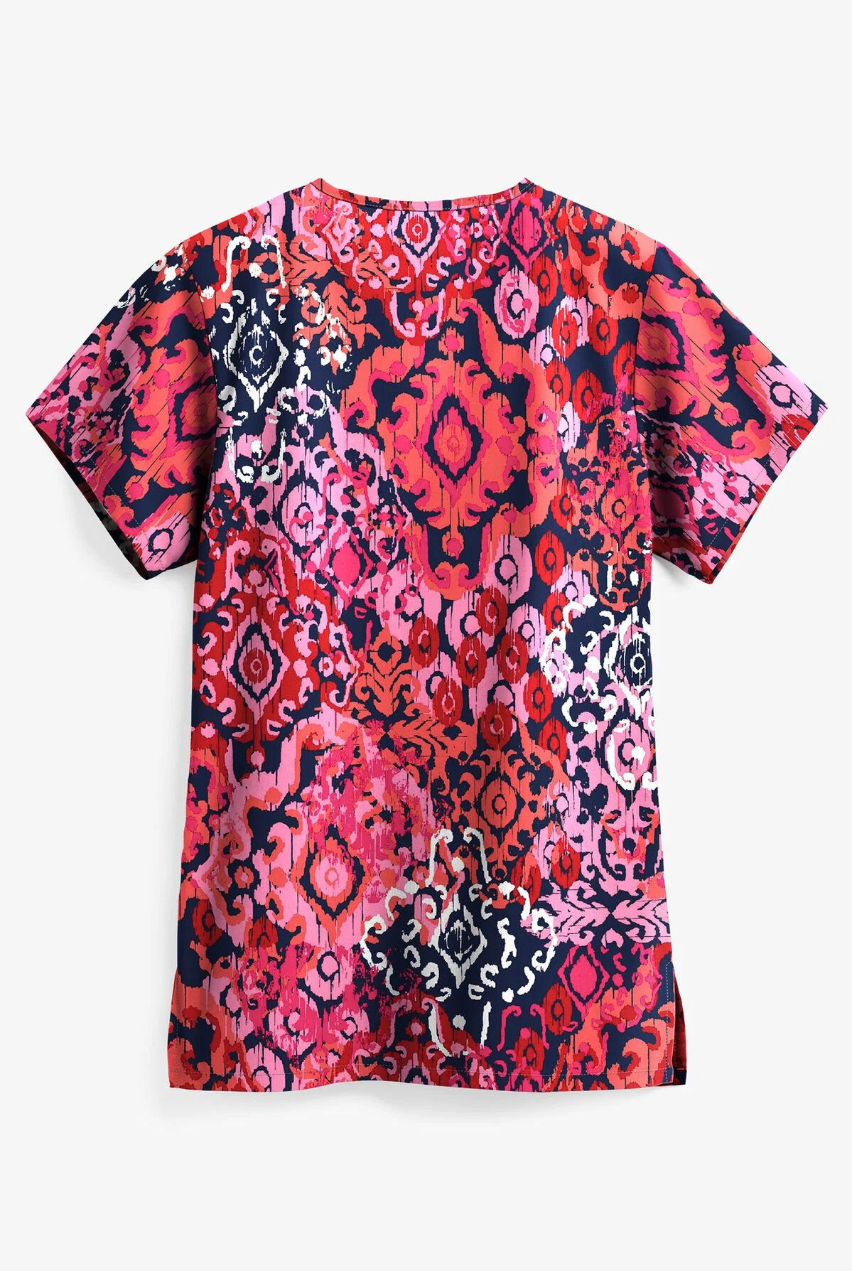 UA Ikat Paradise Navy Women's 3-Pocket V-Neck Print Scrub Top 4 UA Ikat Paradise Navy Women's 3-Pocket V-Neck Print Scrub Top - Image 2