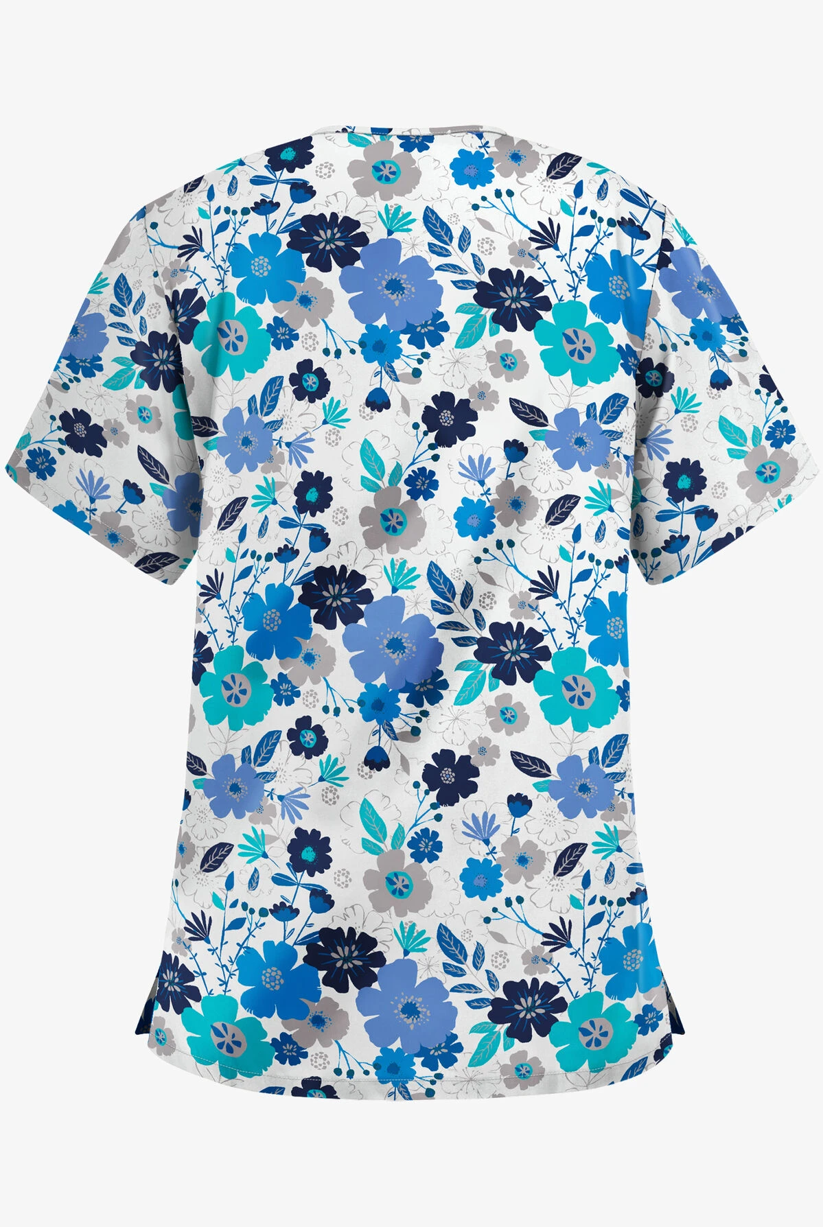 UA Best Buy Palace Floral White Printed Women's 3-Pocket V-Neck Scrub Top 4 UA Best Buy Palace Floral White Printed Women's 3-Pocket V-Neck Scrub Top - Image 2