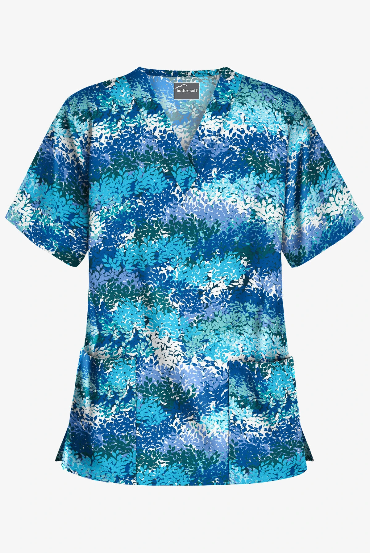 Butter-Soft Autumn Time Royal Women's 2-Pocket V-Neck Print Scrub Top 3 Butter-Soft Autumn Time Royal Women's 2-Pocket V-Neck Print Scrub Top