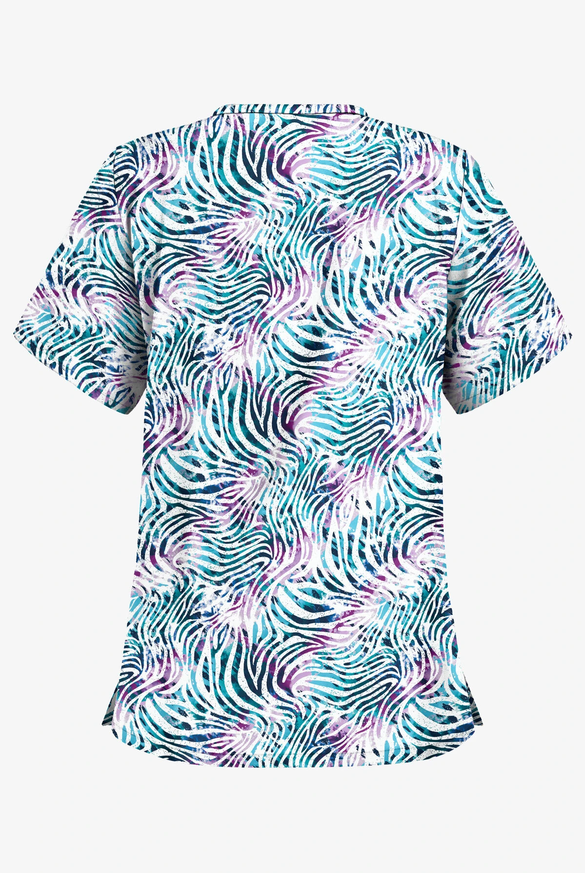 Butter-Soft Abstract Zebra Navy Women's 2-Pocket V-Neck Print Scrub Top 4 Butter-Soft Abstract Zebra Navy Women's 2-Pocket V-Neck Print Scrub Top - Image 2