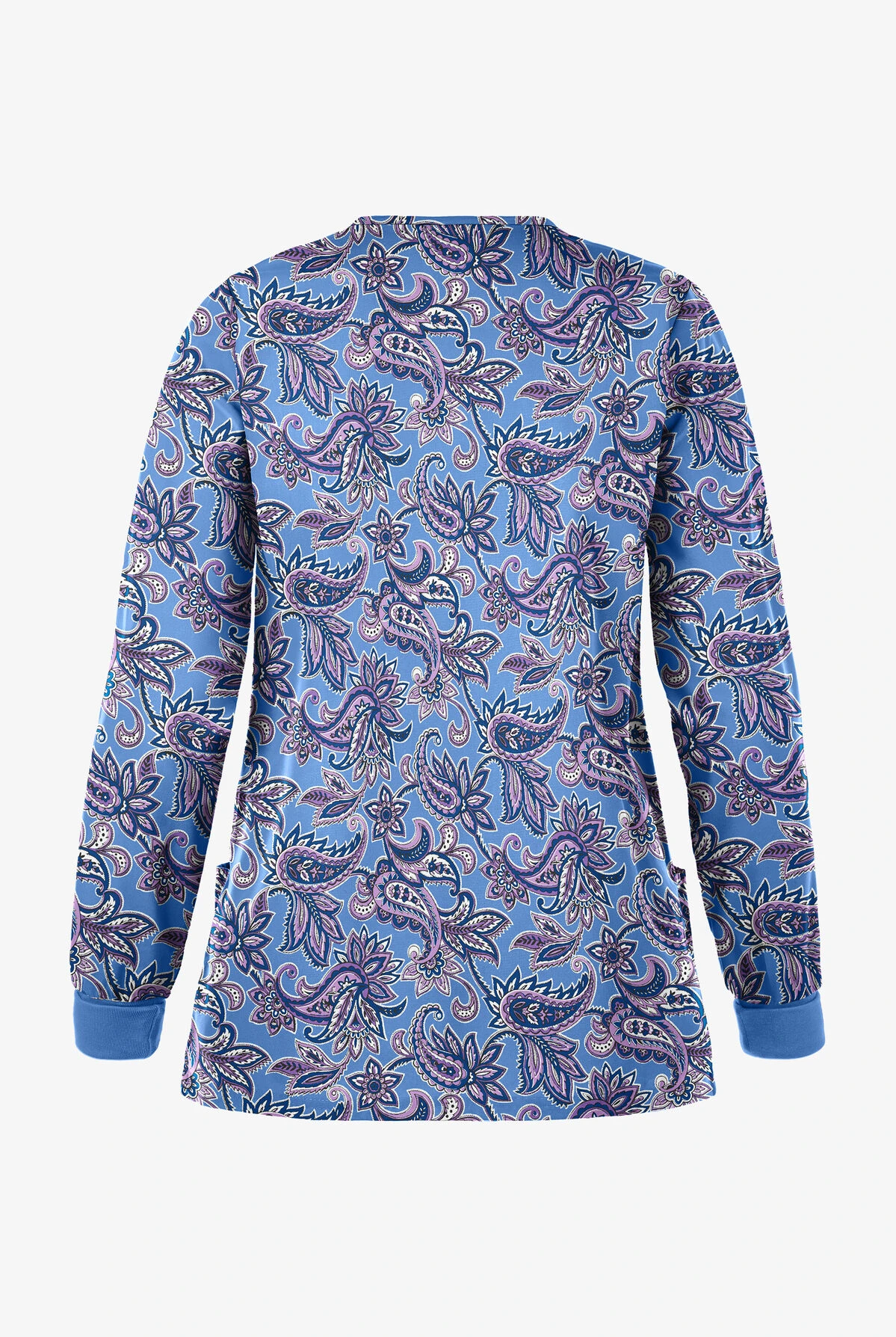 Butter-Soft Baku Paisley Ceil Women's 2-Pocket Warm Up Print Scrub Jacket 4 Butter-Soft Baku Paisley Ceil Women's 2-Pocket Warm Up Print Scrub Jacket - Image 2