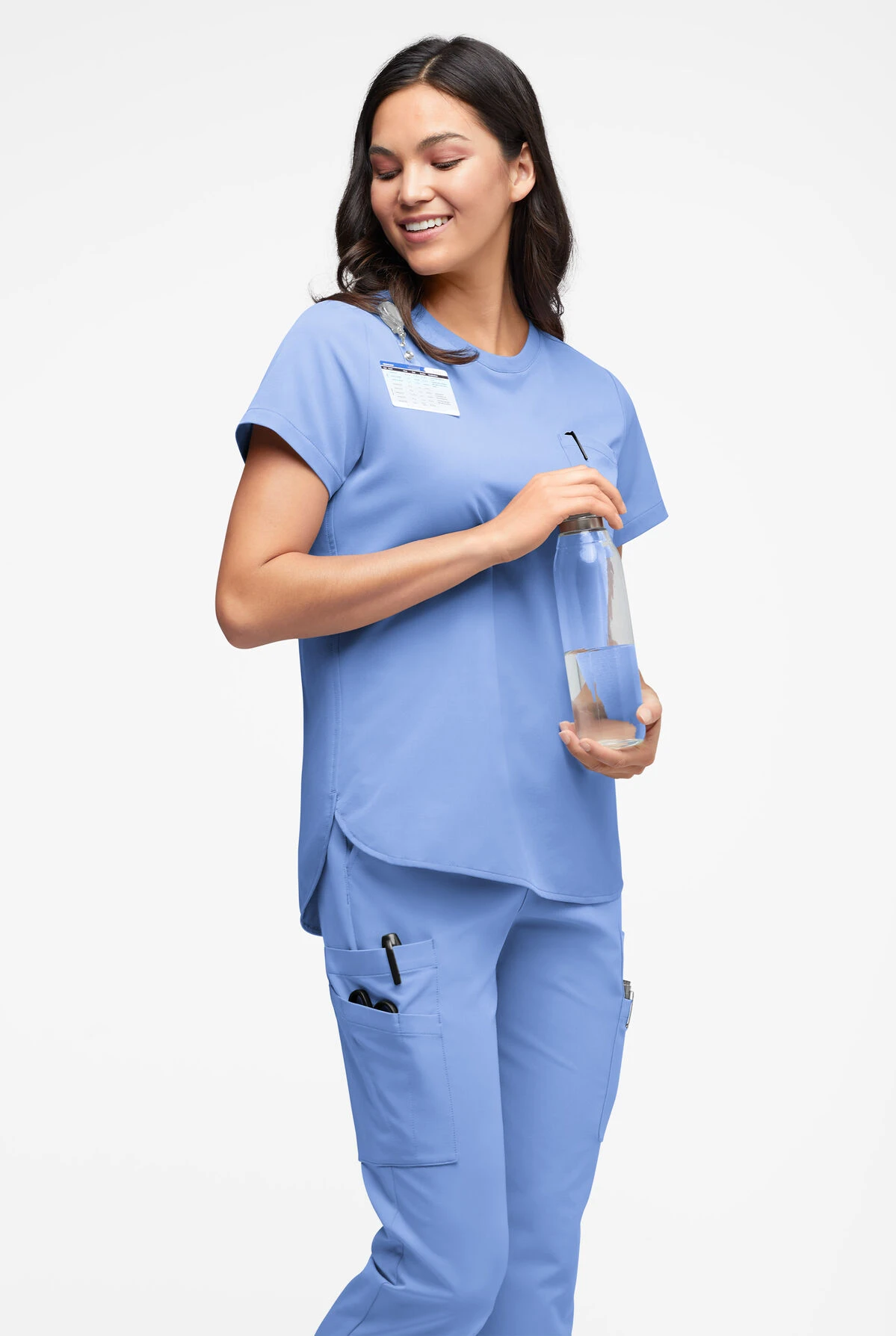 ReSurge Citrine Women's Crew Neck Tuck In / Wear Out Scrub Top 5 ReSurge Citrine Women's Crew Neck Tuck In / Wear Out Scrub Top - Image 3