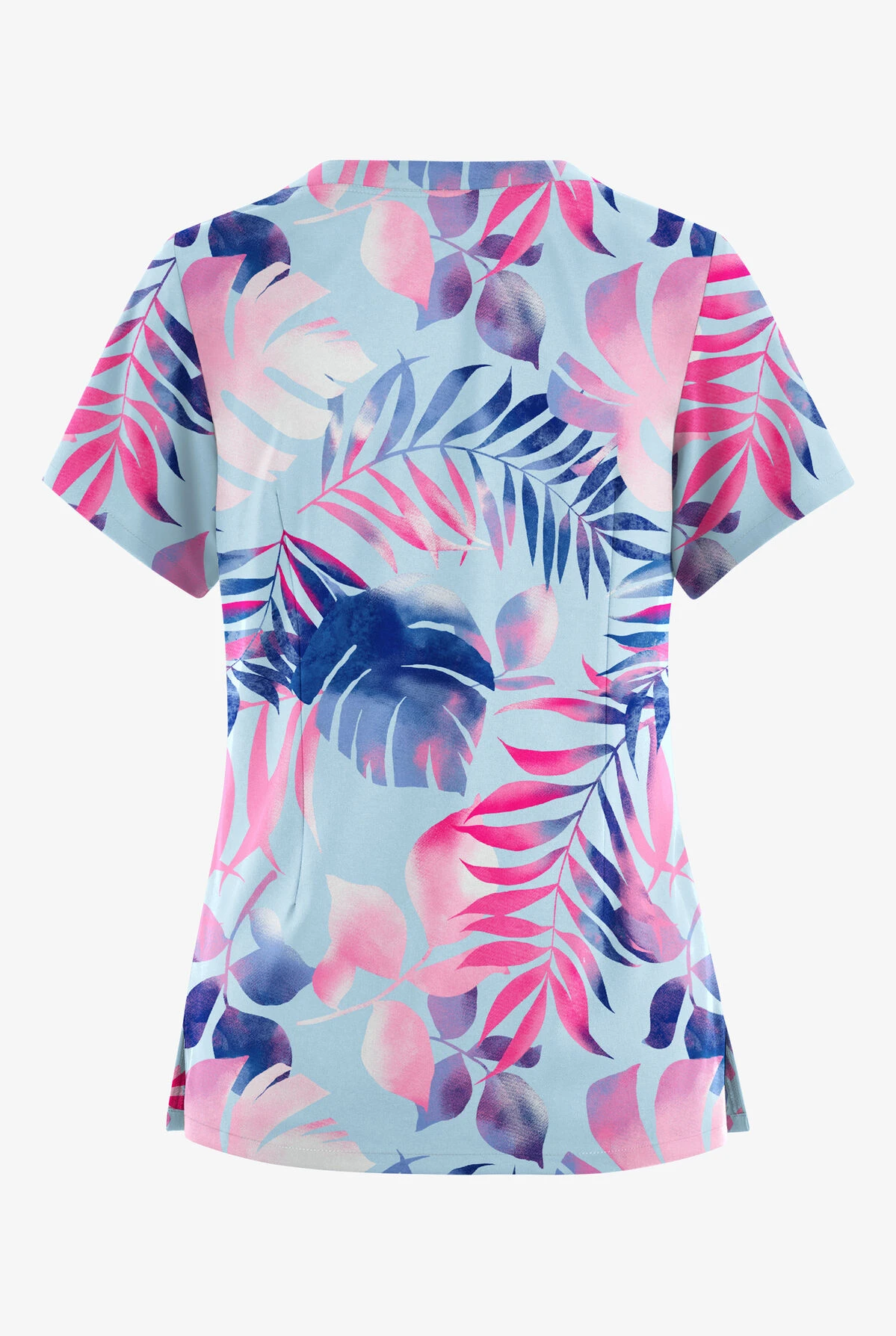 Butter-Soft Originals Aloha Breeze Morning Dew Women's 6-Pocket Scallop Neck Printed Scrub Top 4 Butter-Soft Originals Aloha Breeze Morning Dew Women's 6-Pocket Scallop Neck Printed Scrub Top - Image 2