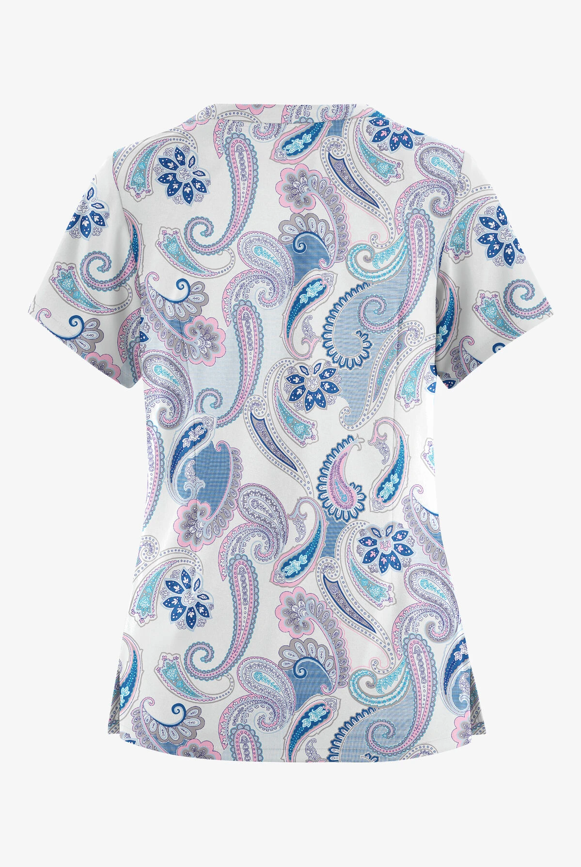 Butter-Soft Originals Kashmir Paisley Women's 6-Pocket Scallop Neck Printed Scrub Top 4 Butter-Soft Originals Kashmir Paisley Women's 6-Pocket Scallop Neck Printed Scrub Top - Image 2