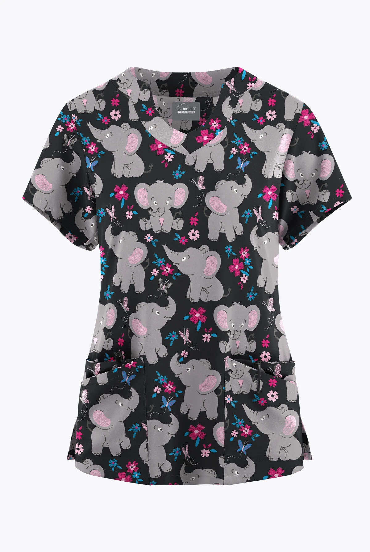Butter-Soft Originals Playground Day Women's 6-Pocket Scallop Neck Printed Scrub Top 3 Butter-Soft Originals Playground Day Women's 6-Pocket Scallop Neck Printed Scrub Top