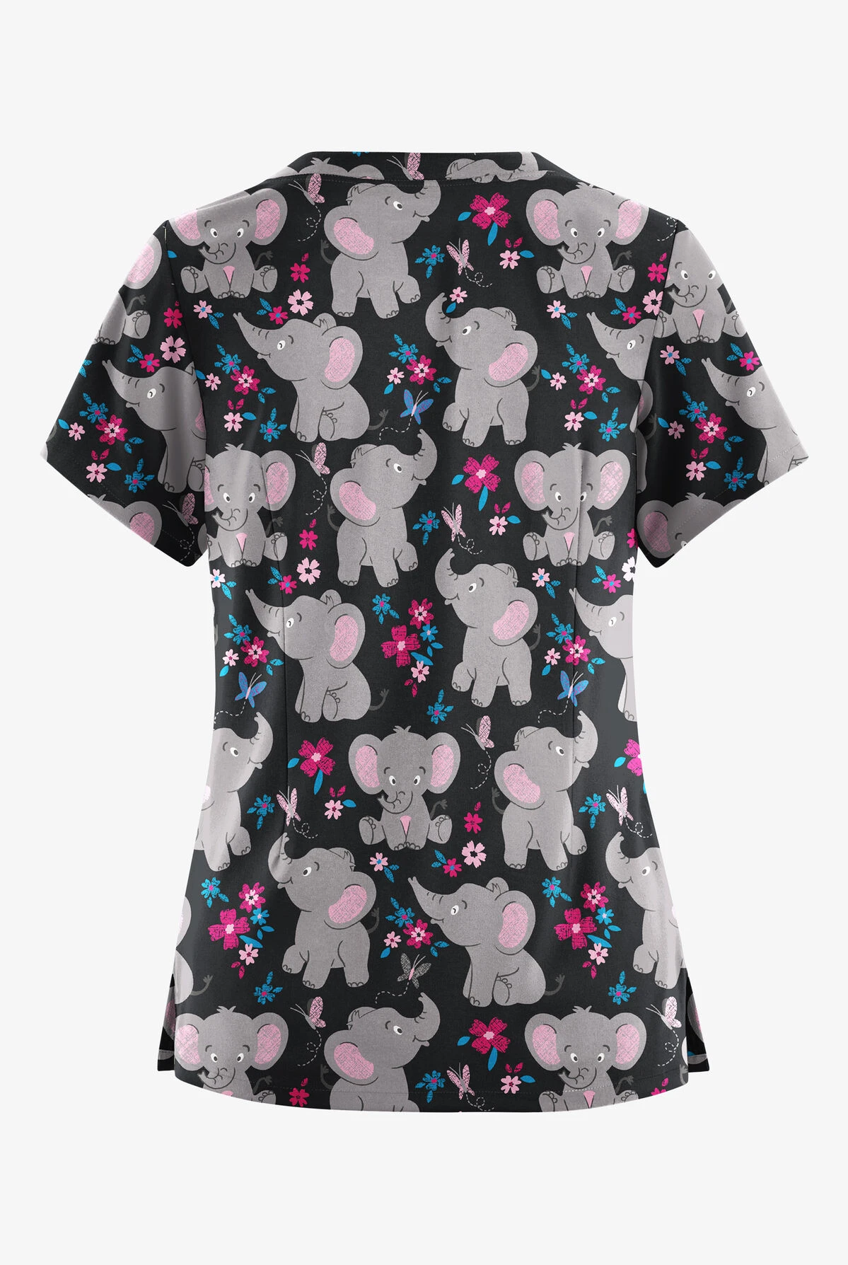 Butter-Soft Originals Playground Day Women's 6-Pocket Scallop Neck Printed Scrub Top 4 Butter-Soft Originals Playground Day Women's 6-Pocket Scallop Neck Printed Scrub Top - Image 2